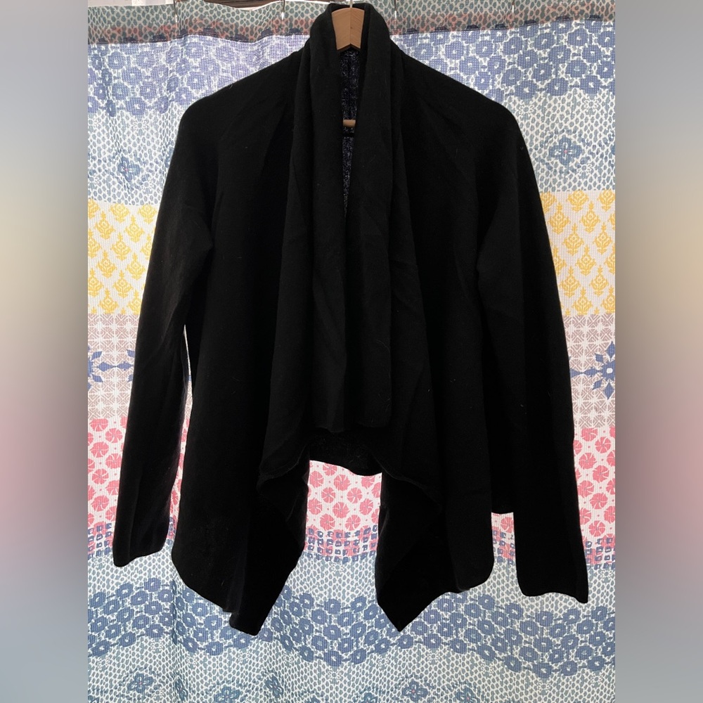 100% cashmere black cardigan sweater
